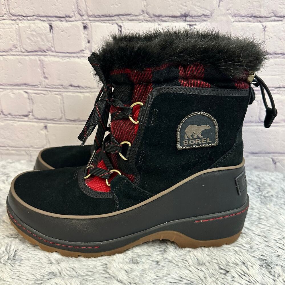 Sorel Women's Black & Red Plaid Lace-Up Winter Boot - Picture 3 of 7